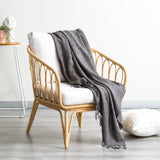 Cloud Linen Lygon Wool Acrylic Throw Blanket - Grey (127 x 152cm)