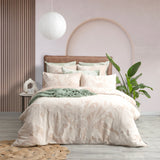 Renee Taylor Bentley Floral Cotton Jacquard Quilt Cover Set - Nude (OEKO-TEX Certified)