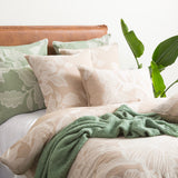 Renee Taylor Bentley Floral Cotton Jacquard Quilt Cover Set - Nude (OEKO-TEX Certified)