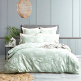Renee Taylor Native Floral Cotton Jacquard Quilt Cover Set - Juniper (OEKO-TEX Certified)