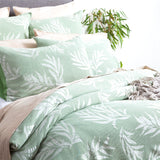 Renee Taylor Native Floral Cotton Jacquard Quilt Cover Set - Juniper (OEKO-TEX Certified)
