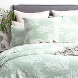 Renee Taylor Native Floral Cotton Jacquard Quilt Cover Set - Juniper (OEKO-TEX Certified)