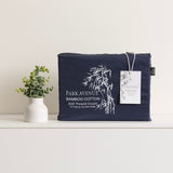 Park Avenue 500TC Natural Bamboo Cotton Kids Fitted Sheet & Pillowcase Set - Indigo (Anti-Wrinkle Satin Finish)