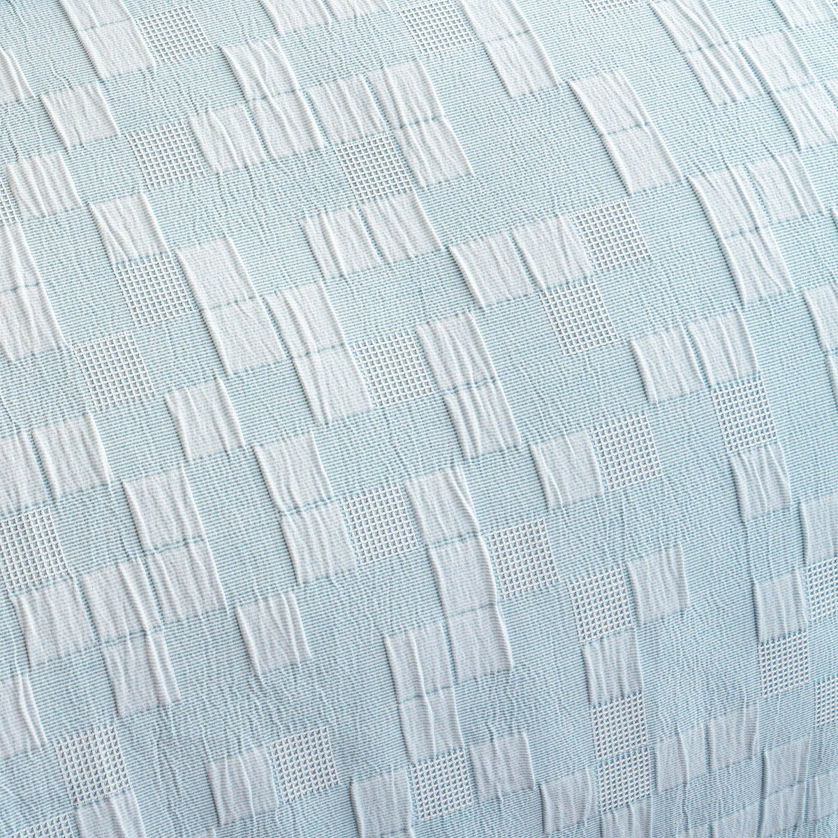 Renee Taylor Jervis Check Jacquard Quilt Cover Set - French Blue (OEKO-TEX Certified)