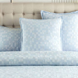 Renee Taylor Jervis Check Jacquard Quilt Cover Set - French Blue (OEKO-TEX Certified)