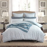 Renee Taylor Jervis Check Jacquard Quilt Cover Set - French Blue (OEKO-TEX Certified)