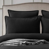 Renee Taylor Chevron Embossed Jacquard Quilt Cover Set - Black (OEKO-TEX Certified)