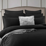Renee Taylor Chevron Embossed Jacquard Quilt Cover Set - Black (OEKO-TEX Certified)