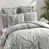 Renee Taylor Raven Tropical Jacquard Quilt Cover Set - Charcoal (OEKO-TEX Certified)