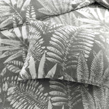 Renee Taylor Raven Tropical Jacquard Quilt Cover Set - Charcoal (OEKO-TEX Certified)