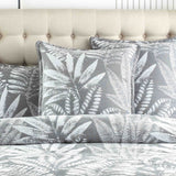 Renee Taylor Raven Tropical Jacquard Quilt Cover Set - Charcoal (OEKO-TEX Certified)