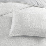 Renee Taylor Chloe Floral Jersey Jacquard Quilt Cover Set - Ivory (OEKO-TEX Certified)