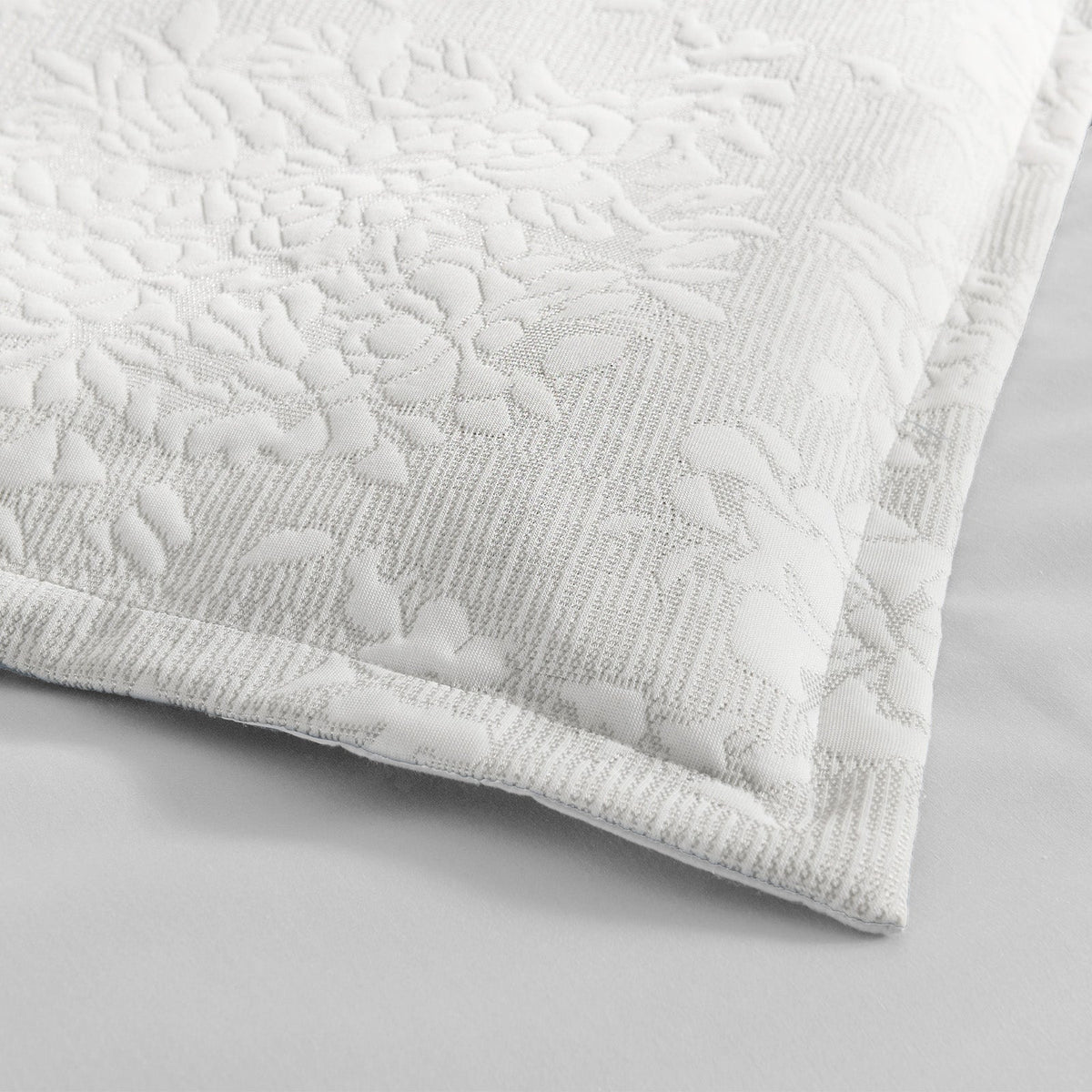 Renee Taylor Chloe Floral Jersey Jacquard Quilt Cover Set - Ivory (OEKO-TEX Certified)