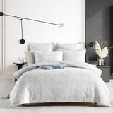 Renee Taylor Chloe Floral Jersey Jacquard Quilt Cover Set - Ivory (OEKO-TEX Certified)