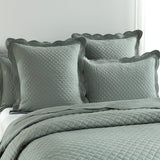 Renee Taylor Scallop Jacquard Coverlet Set - Juniper (OEKO-TEX Certified Bedspread)