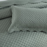 Renee Taylor Scallop Jacquard Coverlet Set - Juniper (OEKO-TEX Certified Bedspread)