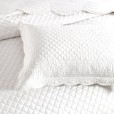 Renee Taylor Scallop Jacquard Coverlet Set - Pearl (OEKO-TEX Certified Bedspread)