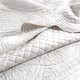 Renee Taylor Scallop Jacquard Coverlet Set - Pearl (OEKO-TEX Certified Bedspread)