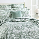 Renee Taylor Tahlia Jacquard Reversible Coverlet Set - Jade (OEKO-TEX Certified Bedspread)
