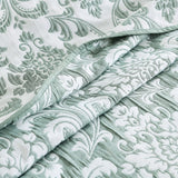 Renee Taylor Tahlia Jacquard Reversible Coverlet Set - Jade (OEKO-TEX Certified Bedspread)