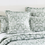 Renee Taylor Tahlia Jacquard Reversible Coverlet Set - Jade (OEKO-TEX Certified Bedspread)