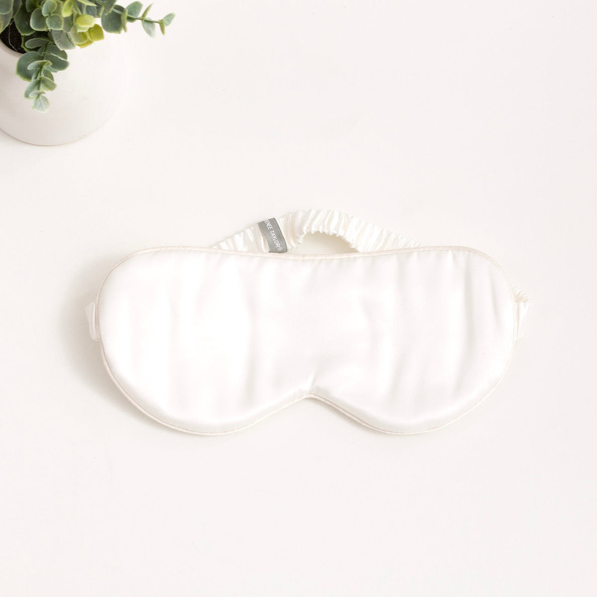Renee Taylor Pure Mulberry Silk Travel Eye Mask - White (19 Momme)