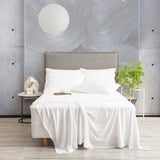 Ddecor Home Ultra Plush Vintage Washed Microfibre Bed Sheet Set - White (OEKO-TEX Certified)