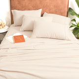 Ddecor Home Ultra Plush Vintage Washed Microfibre Bed Sheet Set - Sand (OEKO-TEX Certified)