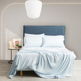 Ddecor Home Ultra Plush Vintage Washed Microfibre Bed Sheet Set - Blue (OEKO-TEX Certified)