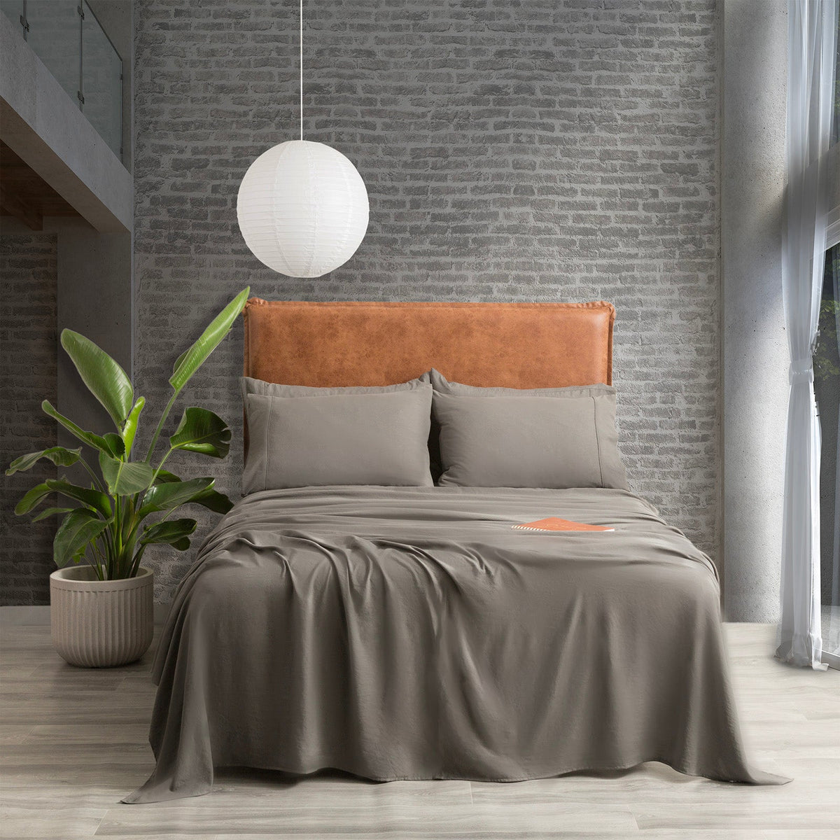 Ddecor Home Ultra Plush Vintage Washed Microfibre Bed Sheet Set - Granite (OEKO-TEX Certified)