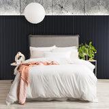 Ddecor Home Ultra Plush Vintage Washed Microfibre Quilt Cover Set - White (OEKO-TEX Certified)