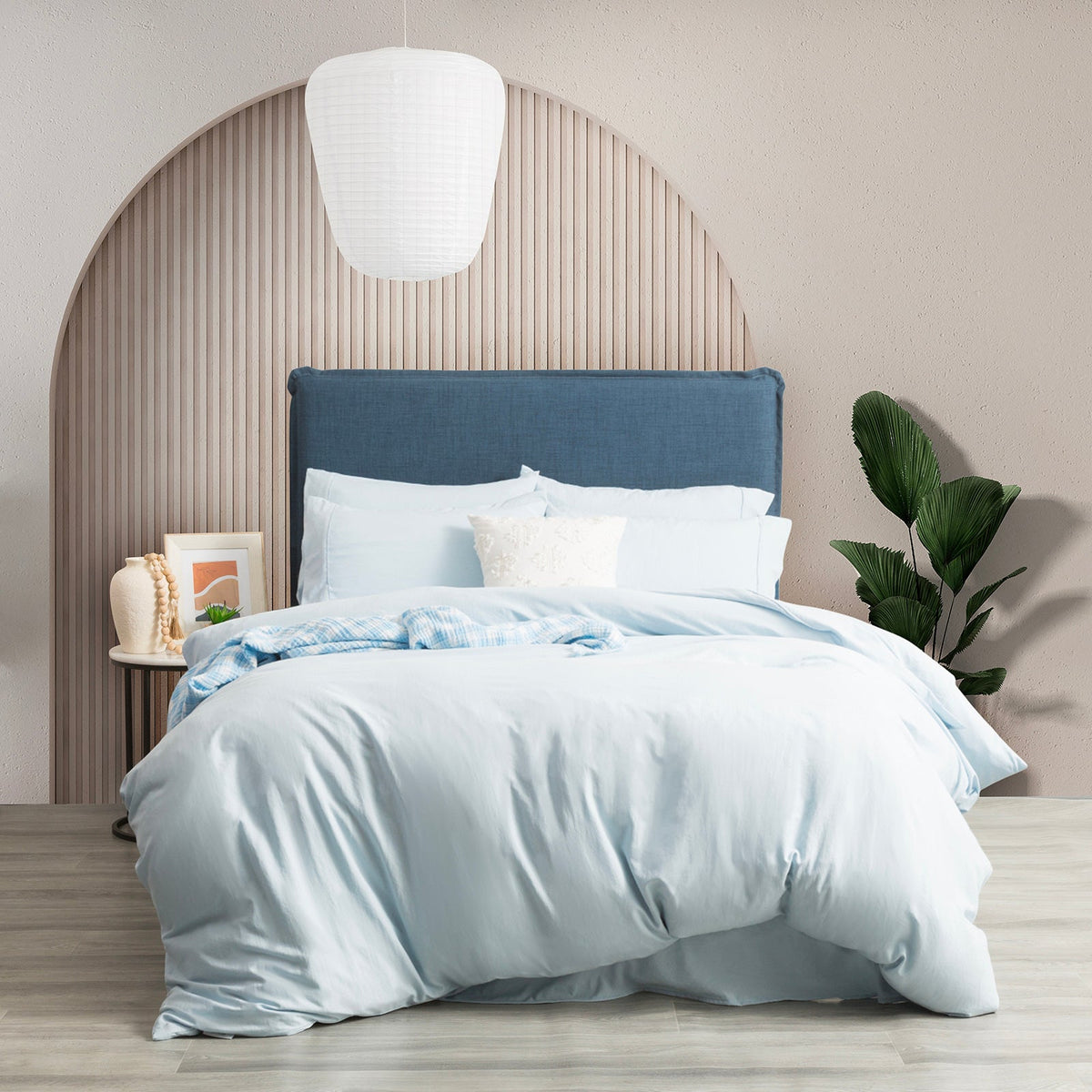Ddecor Home Ultra Plush Vintage Washed Microfibre Quilt Cover Set - Blue (OEKO-TEX Certified)