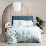 Ddecor Home Ultra Plush Vintage Washed Microfibre Quilt Cover Set - Blue (OEKO-TEX Certified)