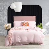 Ddecor Home Ultra Plush Vintage Washed Microfibre Quilt Cover Set - Lilac (OEKO-TEX Certified)