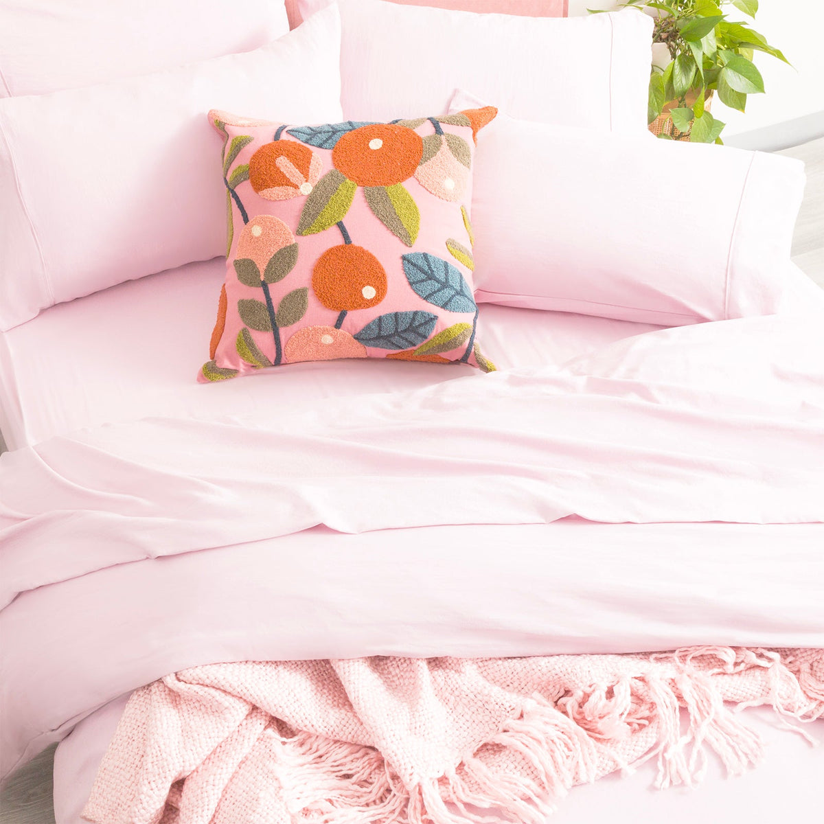 Ddecor Home Ultra Plush Vintage Washed Microfibre Quilt Cover Set - Lilac (OEKO-TEX Certified)