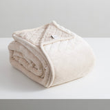 Renee Taylor Heston 480 GSM Velvet Sherpa Blanket - Stone (OEKO-TEX Certified)