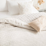 Renee Taylor Heston 480 GSM Velvet Sherpa Blanket - Silver Line (OEKO-TEX Certified)
