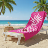 Renee Taylor Hearts Cotton Velour Beach Towel 2 Pack - Pink/White (550 GSM Jacquard, 100 x 180cm)
