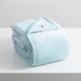Renee Taylor Heston 480 GSM Velvet Sherpa Blanket - Blue (OEKO-TEX Certified)