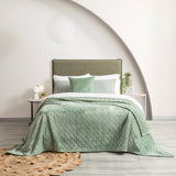 Renee Taylor Heston 480 GSM Velvet Sherpa Blanket - Eucalyptus (OEKO-TEX Certified)