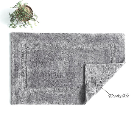 Renee Taylor Soho 3000 GSM Reversible Cotton Bath Mat - Nickel (50 x 80cm)