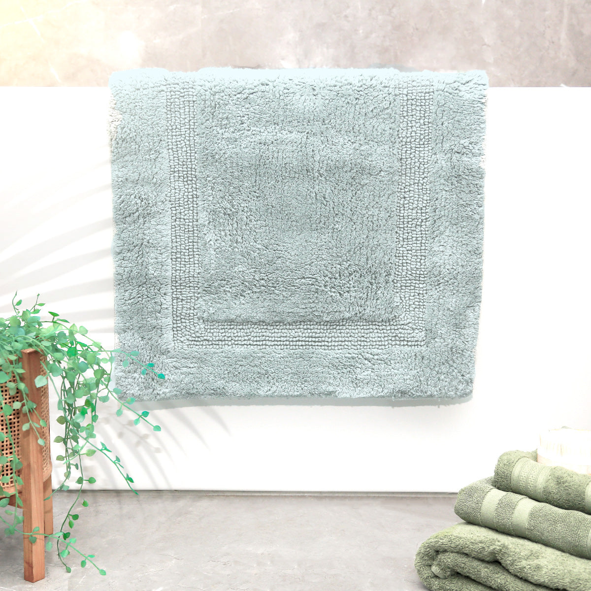 Renee Taylor Soho 3000 GSM Reversible Cotton Bath Mat - Silver (50 x 80cm)