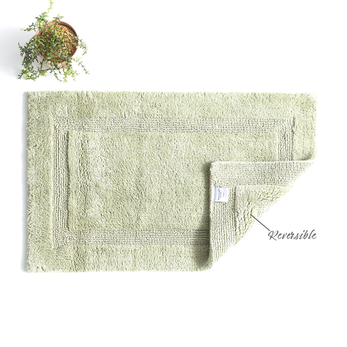 Renee Taylor Soho 3000 GSM Reversible Cotton Bath Mat - Khaki (50 x 80cm)