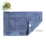 Renee Taylor Soho 3000 GSM Reversible Cotton Bath Mat - Blue (50 x 80cm)