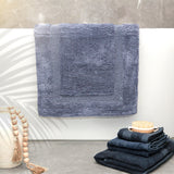 Renee Taylor Soho 3000 GSM Reversible Cotton Bath Mat - Blue (50 x 80cm)
