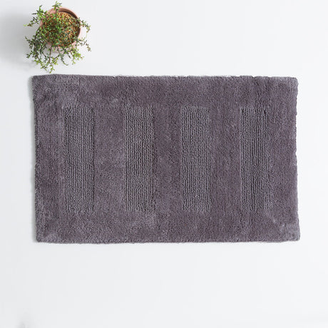 Renee Taylor Retreat Reversible Cotton Bath Mat - Nickel (50 x 80cm)