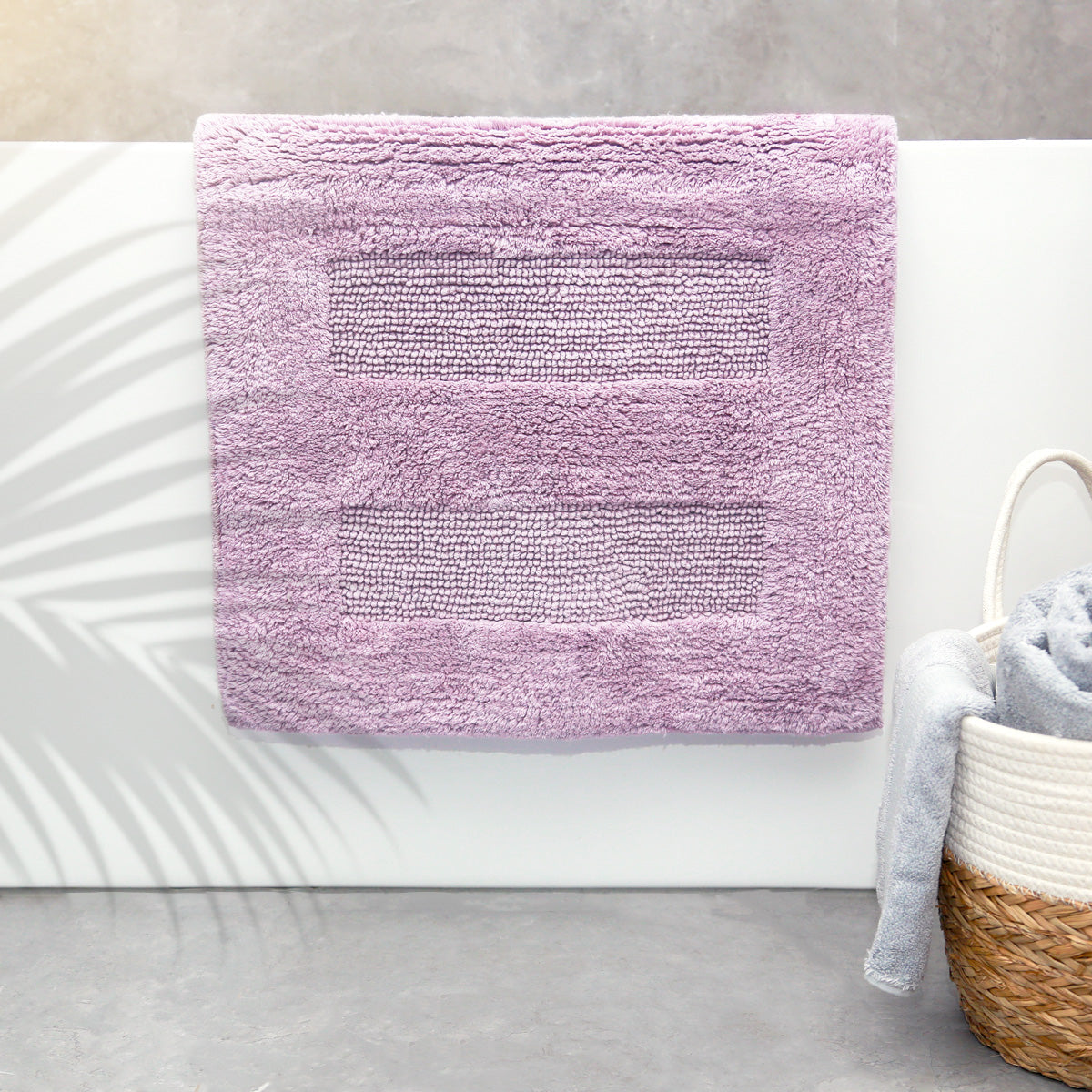 Renee Taylor Retreat Reversible Cotton Bath Mat - Lilac (50 x 80cm)