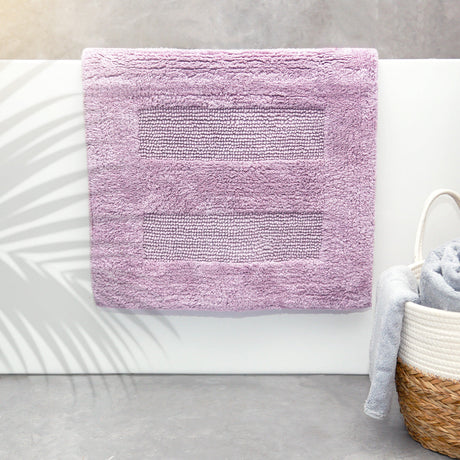 Renee Taylor Retreat Reversible Cotton Bath Mat - Lilac (50 x 80cm)