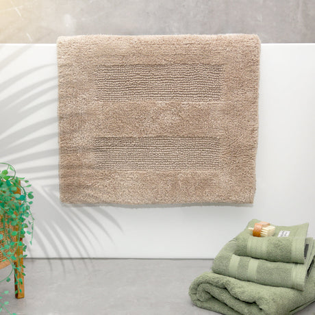 Renee Taylor Retreat Reversible Cotton Bath Mat - Mocha (50 x 80cm)