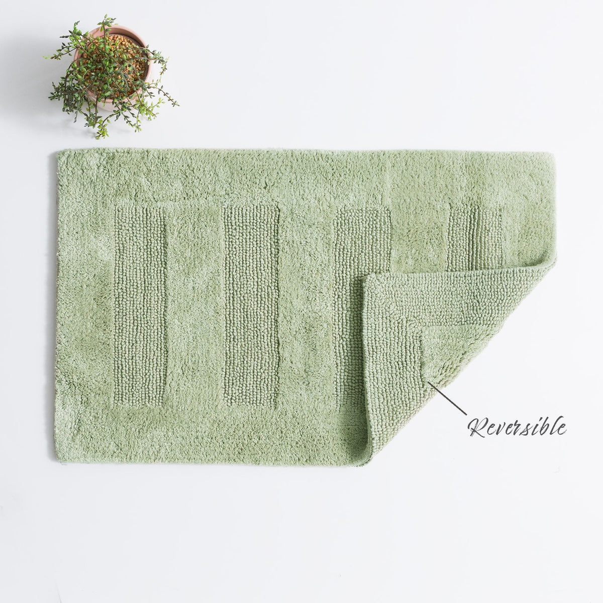 Renee Taylor Retreat Reversible Cotton Bath Mat - Khaki (50 x 80cm)